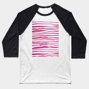 Irregular watercolor lines - red Baseball T-Shirt